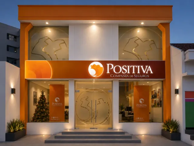 Fachada · vidrio y aluminio — Compañía de Seguros Positiva, Riohacha, La Guajira