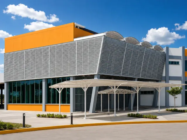 Fachada, ventanas y cubierta — Terminal de Uribia, Uribía, La Guajira